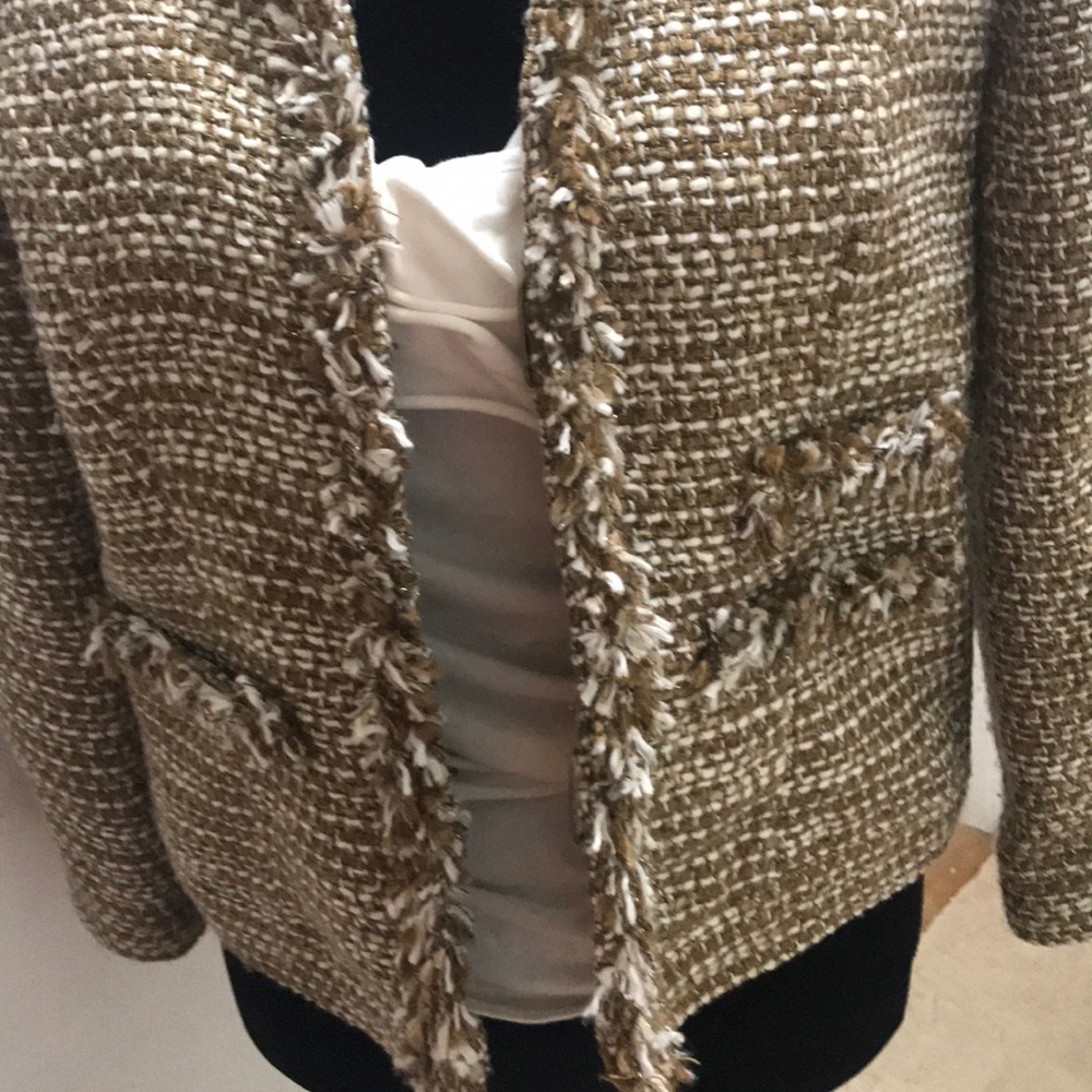 Cabi ‘Phoebe’ gold/cream tweed, blazer; size Med - Picture 4 of 5